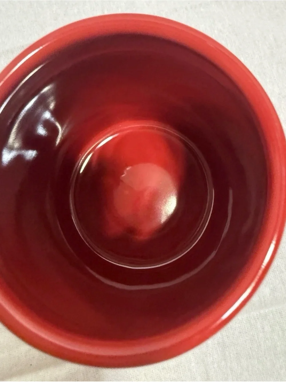 Rae Dunn Red and Cream Ceramic Bowl - Artisan Collection